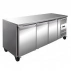 Desserte réfrigérée centrale 3 portes pleines inox 465 L