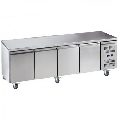 Desserte réfrigérée centrale gamme snacking 4 portes inox 511 L Desserte réfrigérée centrale gamme snacking 4 portes inox 511 L