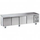Desserte réfrigérée centrale gamme gastro GN1/1 4 portes inox 553 L 