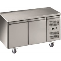 Desserte réfrigérée centrale 2 portes pleines gamme pâtissière dessus inox 428 L