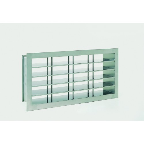 Guichet à alvéoles sur mesure acier inoxydable 2 x 8 alvéoles Guichet à alvéoles sur mesure acier inoxydable 2 x 8 alvéoles