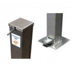 Totem distributeur de gel hydroalcoolique à pédale inox AISI 304 