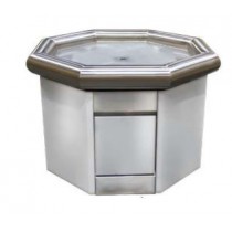 Îlot à coquillages octogonal, inox AISI 304, hauteur: 720 mm