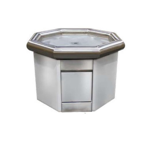 Îlot à coquillages octogonal, inox AISI 304, H 700 mm Îlot à coquillages octogonal, inox AISI 304, H 700 mm