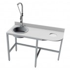 Combiné de préparation poisson bord arrondi dosseret arrière inox AISI 304