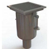 Siphon monolithique Netsol Fonte carré 200 x 200 mm sortie verticale Ø 100 mm