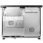Piano de cuisson mixte noir chrome 5 brûleurs à gaz + multizone 2 fours électriques 