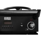 Piano de cuisson mixte noir chrome 5 brûleurs à gaz + multizone 2 fours électriques 