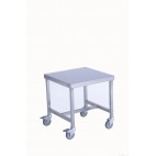 Table roulante soudée, sans étagère, acier inoxydable, L 450 x l 450 x H 480 mm