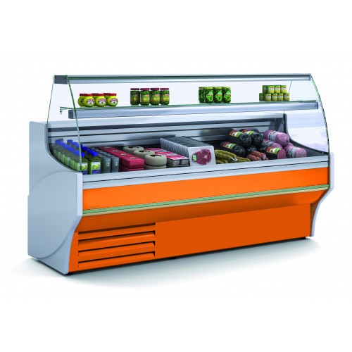 Vitrine horizontale positive vitre courbée froid statique avec réserve L 1055 x P 800 mm Vitrine horizontale positive vitre courbée froid statique avec réserve L 1055 x P 800 mm