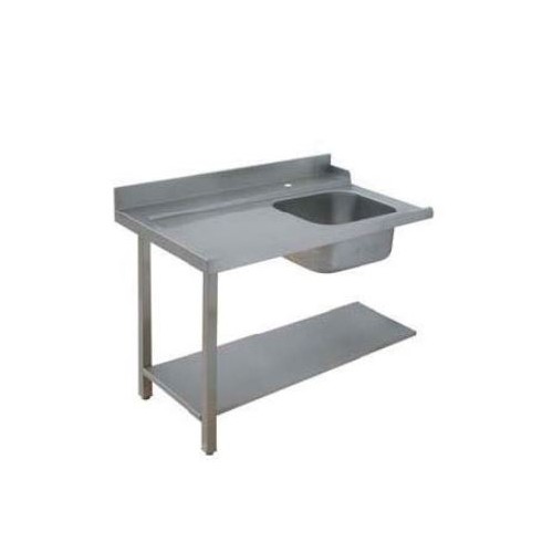 Table d'entrée pour accrochage à gauche de la machine avec bac pour tunnel de lavage Table d'entrée pour accrochage à gauche de la machine avec bac pour tunnel de lavage