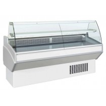 Comptoir d'exposition ventilé vitre bombée avec réserve 1 porte L 1040 x P 820 x H 1200 mm