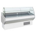 Comptoir d'exposition ventilé vitre bombée avec réserve 1 porte L 1040 x P 820 x H 1200 mm