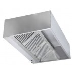 Hotte professionnelle casquette cubique profondeur 900, version statique longueur 2000 mm