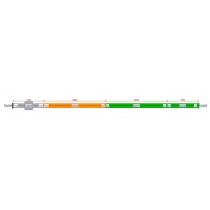 Caniveau Modul 20 L 6000 H75/100 AISI 304 1 sortie à 500 mm sortie verticale sur mesure