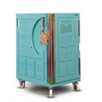 Roll isotherme avec roues 220 litres bleu turquoise