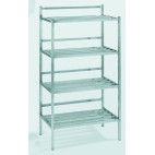 Casier à batterie en inox, 4 niveaux, largeur 600 mm