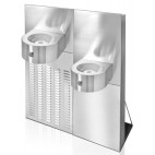 Fontaine à eau murale 2 plats pour adultes et enfants système modulaire semi-encastrable jet d'eau