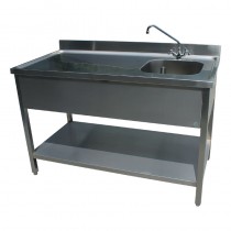 Table Inox AISI 441 soudée centrale L 1600 x P 700 x H 900 mm