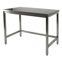 Table Inox AISI 441 soudée adossée avec étagère L 800 x P 800 x H 900 mm