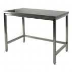 Table Inox AISI 441 soudée adossée L 1200 x P 700 x H 900 mm