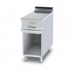 Plan de travail sur meuble ouvert + tiroir avec bac plastique GN1/1
