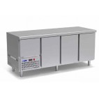 Table GN1/1 positive tropicalisée +43°C centrale acier inox AISI 304 4 portes + 1 portillon 670 L