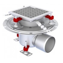 Siphon Eskis H-First avec grilles inox 200 x 200 mm sortie horizontale Ø 110 mm