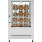 Rôtissoire électrique inox 9 broches 27 Poulets en Crapaudines 12.38 kW 400V Triphasé
