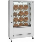 Rôtissoire électrique inox 9 broches 27 Poulets en Crapaudines 12.38 kW 400V Triphasé