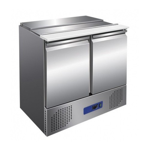 Saladette réfrigérée 2 portes acier inox AISI 201 Saladette réfrigérée 2 portes acier inox AISI 201