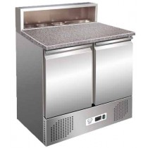 Saladette à pizza 2 portes acier inox AISI 201