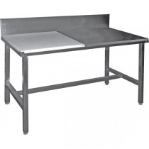 Table de découpe demi-poly demi-inox, adossée, L 1000 x P 600 x H 850 mm