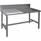 Table de découpe demi-poly demi-inox, adossée, L 1000 x P 600 x H 850 mm