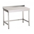 Table adossée sans tablette inférieure Inox AISI 430 L 1400 x P 700 x H 900 mm sur mesure