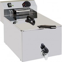 Friteuse de table électrique avec vidange simple turbo inox 10 L