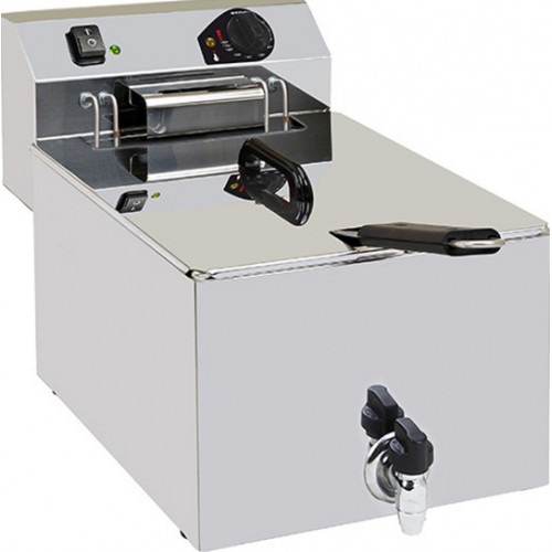 Friteuse de table électrique avec vidange simple turbo inox 10 L Friteuse de table électrique avec vidange simple turbo inox 10 L