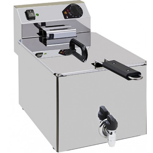 Friteuse de table électrique avec vidange simple inox 8 L Friteuse de table électrique avec vidange simple inox 8 L