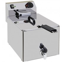 Friteuse de table électrique avec vidange simple turbo inox 8 L