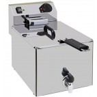 Friteuse de table électrique avec vidange simple turbo inox 8 L