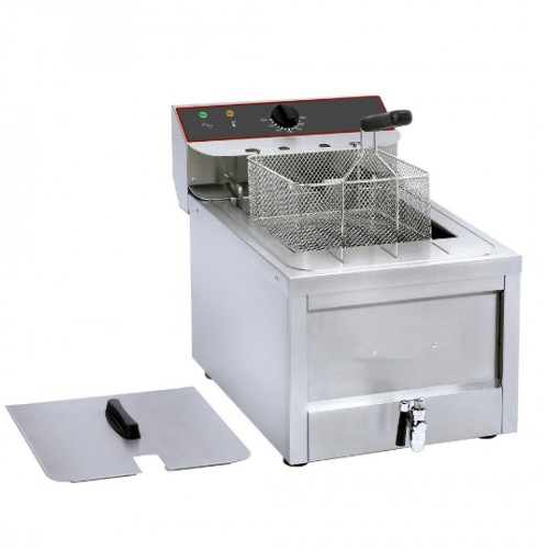 Friteuse gros volume électrique avec vidange 1 cuve 12 L