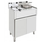 Friteuse gros volume électrique avec vidange tri 400 V double 2 x 12 L