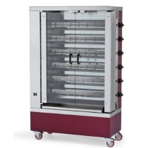 Rôtissoire gaz en inox 6 broches 24 poulets