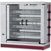 Rôtissoire gaz en inox 4 broches 16 poulets
