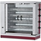 Rôtissoire gaz en inox 4 broches 16 poulets