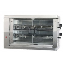 Rôtissoire électrique en inox 2 broches 8 poulets