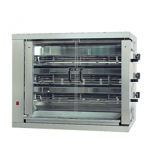 Rôtissoire électrique en inox 3 broches 12 poulets Rôtissoire électrique en inox 3 broches 12 poulets