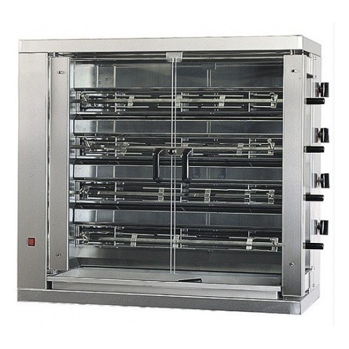 Rôtissoire électrique en inox 4 broches 16 poulets Rôtissoire électrique en inox 4 broches 16 poulets