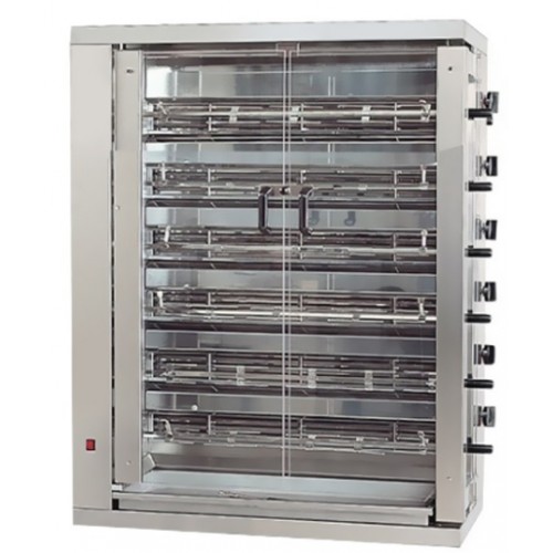 Rôtissoire électrique en inox 6 broches 24 poulets Rôtissoire électrique en inox 6 broches 24 poulets