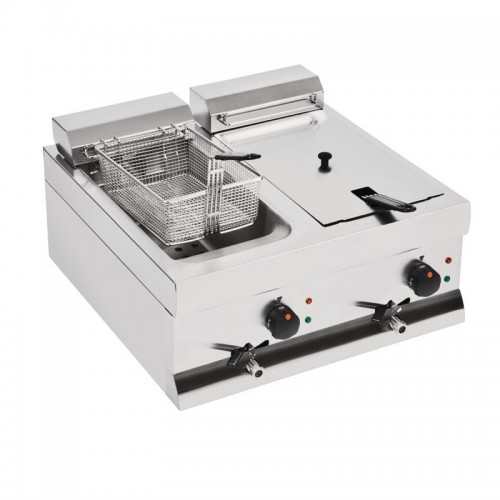 Friteuse électrique double DF66 2 x 3 kW 2 cuves de 9 L